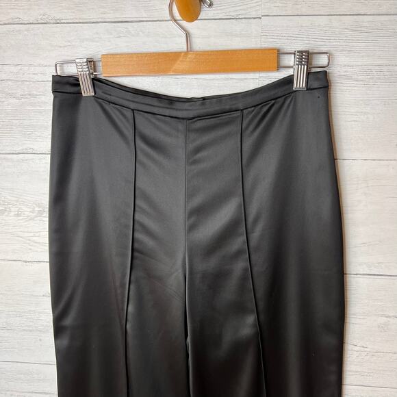 Tadashi Shoji Pants Womens Size 8 Black Silky Designer Professional Event - Picture 6 of 16